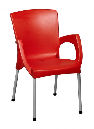 Cafe Arm Chair Red-1